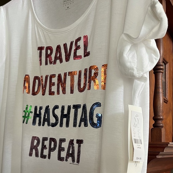 Soho Fun Tee with Sequins. NWT - Picture 3 of 3